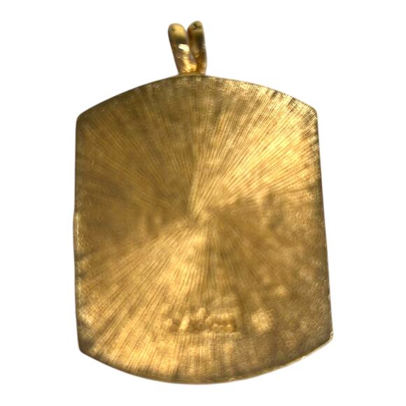 Avon June Rose Pendant Floral Heritage Collection 1980s Gold Tone Metal Frame - Picture 2 of 4